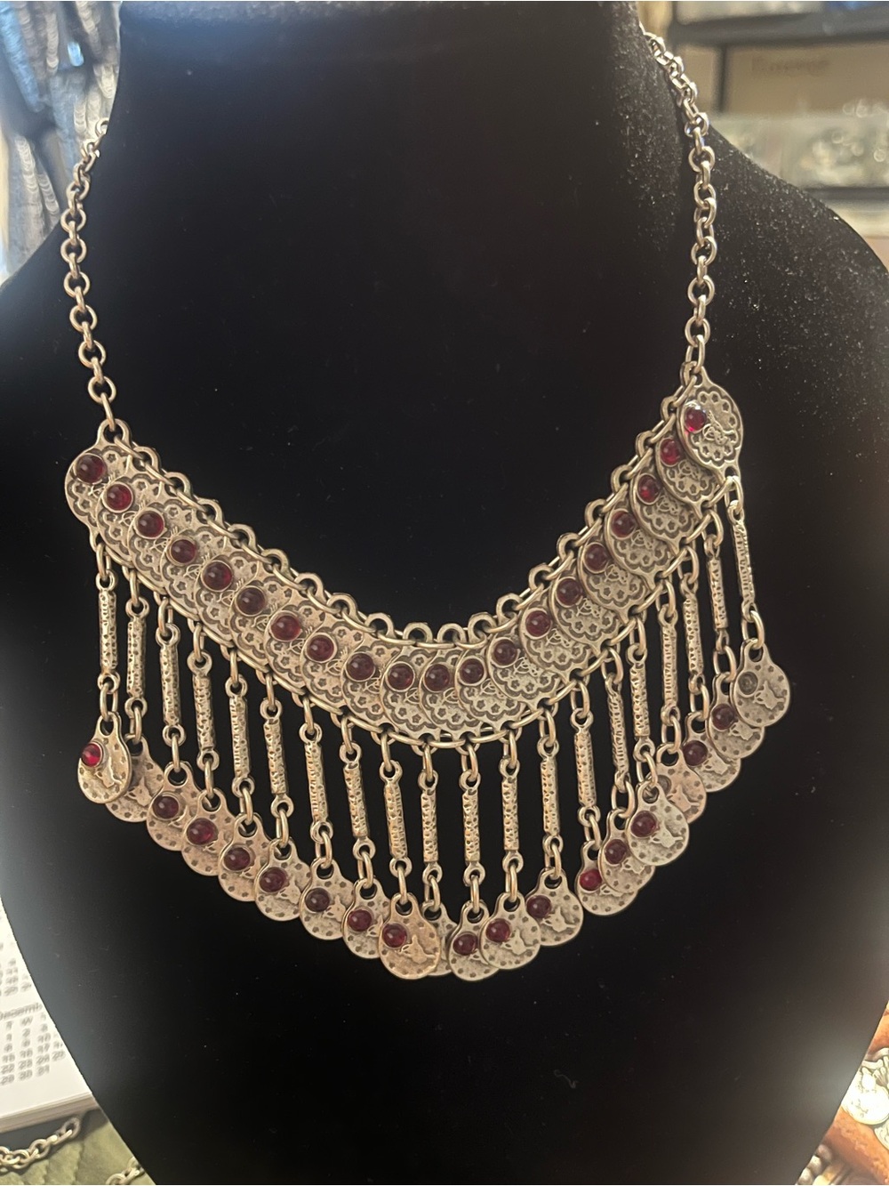 “Garnet Cascade Collar”